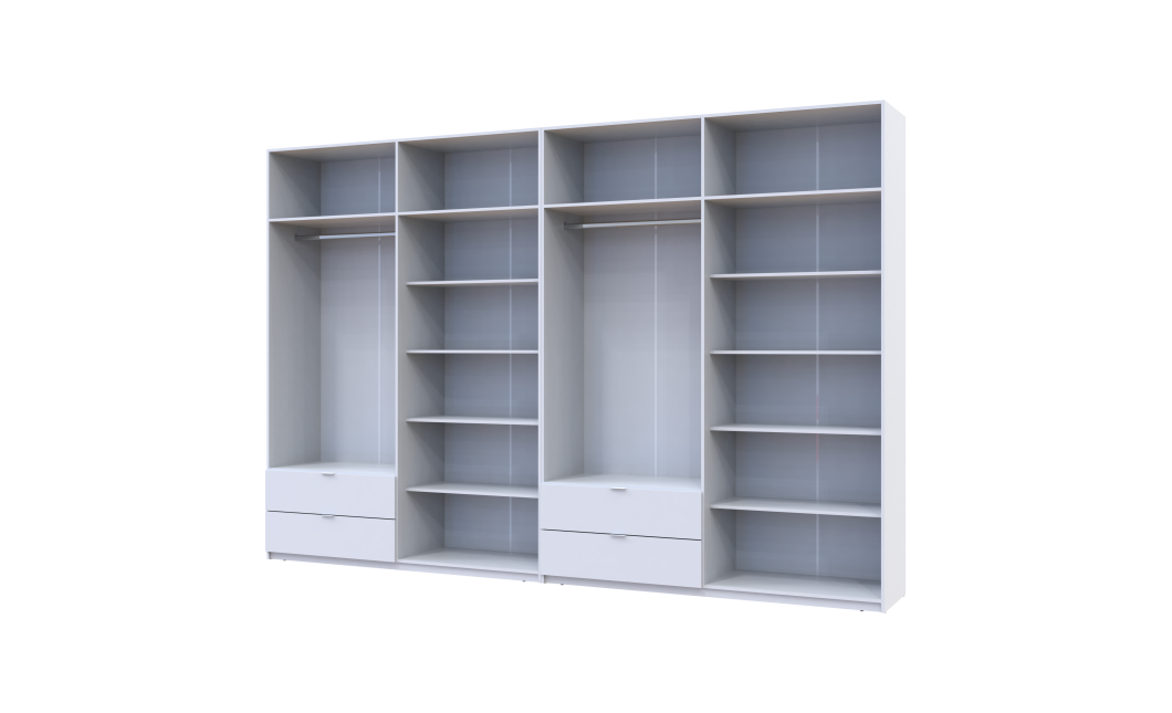 Kleiderschrank-Set Doros Lukas Weiß 4+4 Türen 360x50x240 (42005142)
