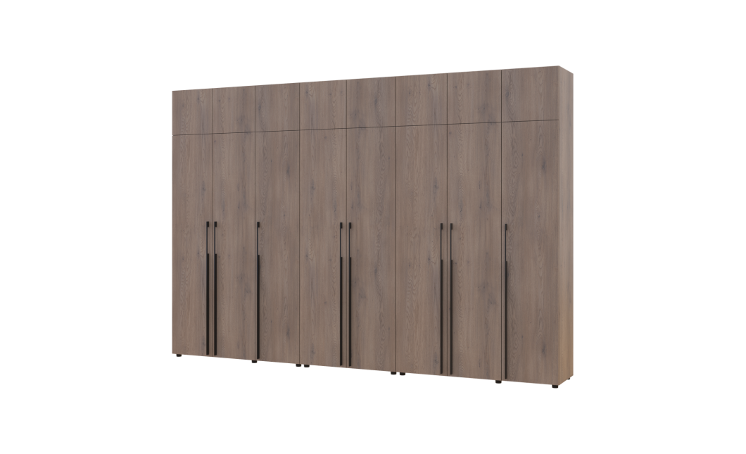 Kleiderschrank mit Schubladen, Regalen und Aufsatz Doros Kasper Cremona Cannolo 3+2+3 Türen 360x48x245 (42005745)