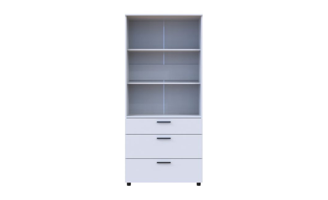 Kleiderschrank Doros Thorn Weiß 2 Türen 3 Schubladen Böden 90x51,6x200 (44900438)
