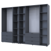 Kleiderschrank Doros Gelar Graphitgrau 2+4 Türen mit offenem Regal 270,7x49,5x203,4 (42005058)