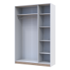Kleiderschrank Doros Austin mit Drehtüren Weiß 135x51x205 (80737167)