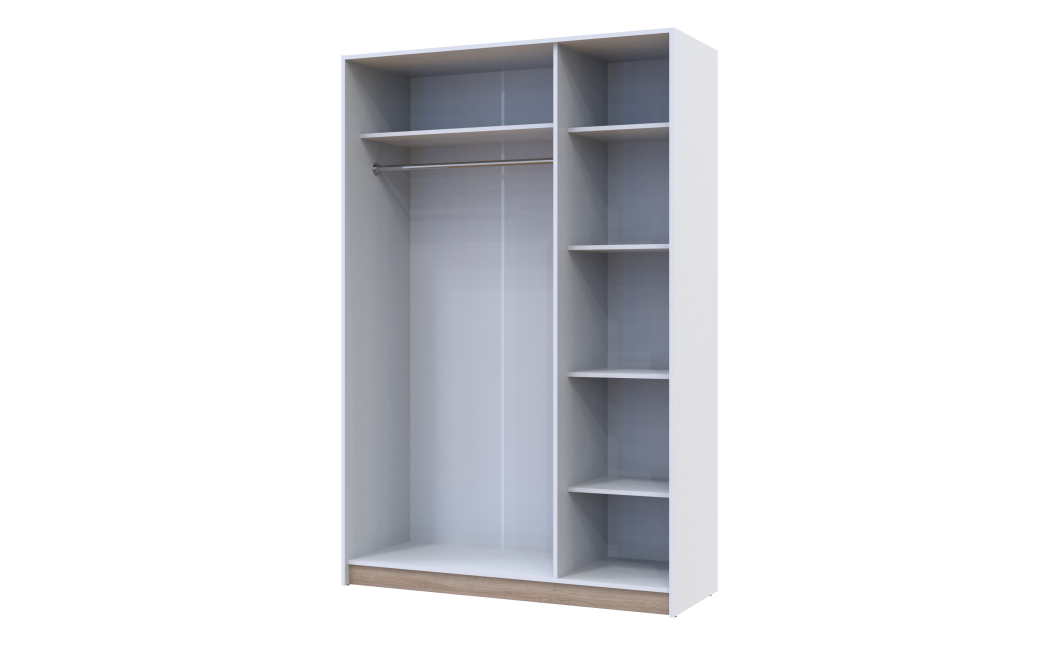 Kleiderschrank Doros Austin mit Drehtüren Weiß 135x51x205 (80737167)