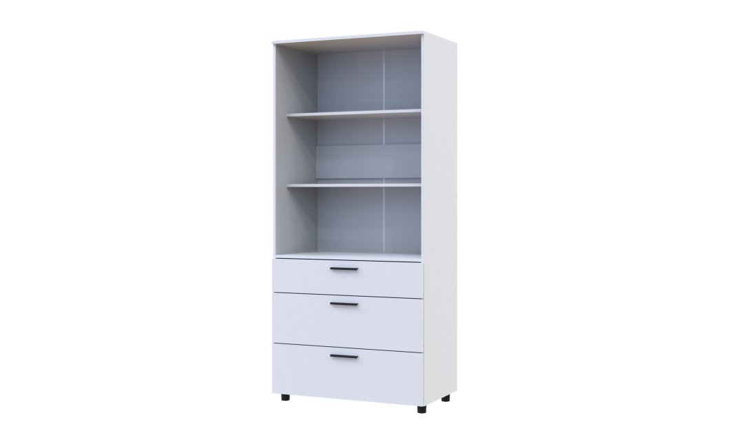 Kleiderschrank Doros Thorn Weiß 2 Türen 3 Schubladen Böden 90x51,6x200 (44900438)