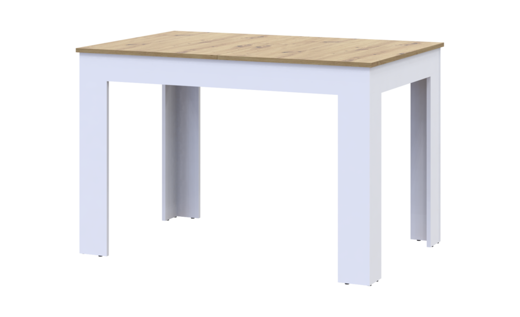 Esstisch Doros Flint Weiß / Artisan Eiche 120/170x80x78 (41510130)