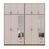 Kleiderschrank mit Spiegel und hohem Aufsatz Doros Rondi Artisan Eiche/Kaschmir 3+3 Türen 242x52x260 (42005683)