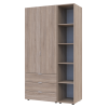 Kleiderschrank Doros Gelar Sonoma Eiche 2 Türen mit offenem Regal 115,7x49,5x203,4 (42005041)
