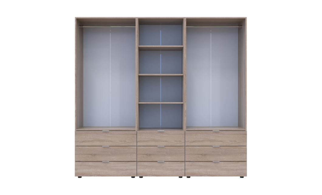 Kleiderschrank Doros Gelar Sonoma Eiche 2+2 Türen Säulenschrank 215x49,5x203,4 (42005183)