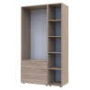 Kleiderschrank Doros Gelar Sonoma Eiche 2 Türen mit offenem Regal 115,7x49,5x203,4 (42005041)