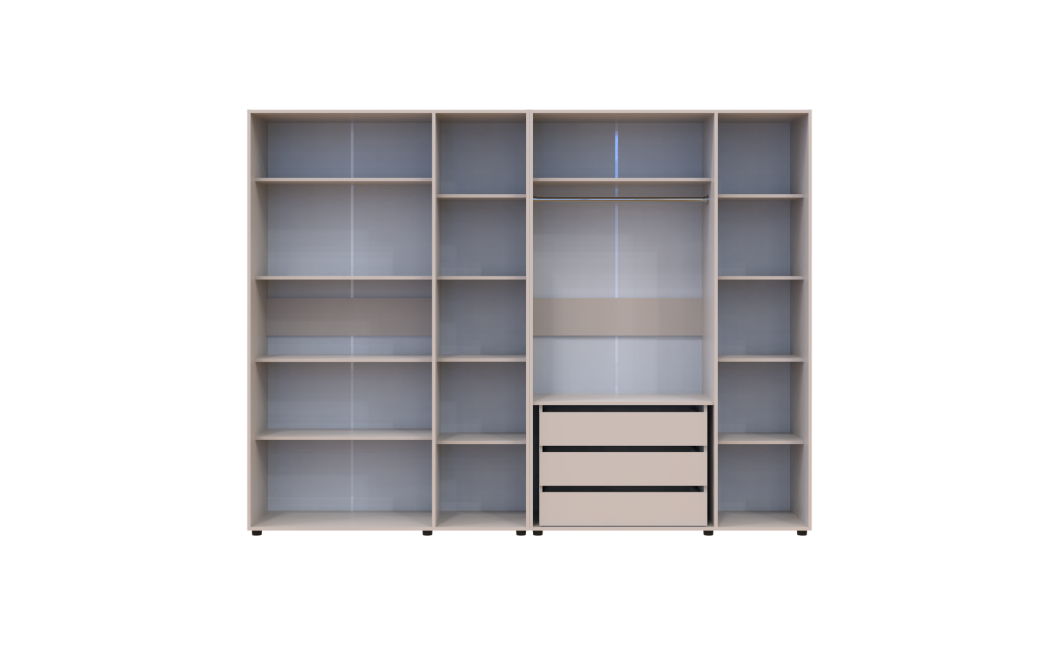 Kleiderschrank mit Regalen und Schubladen Doros Kasper Kaschmir 3+3 Türen 270x48x204 (42005574)