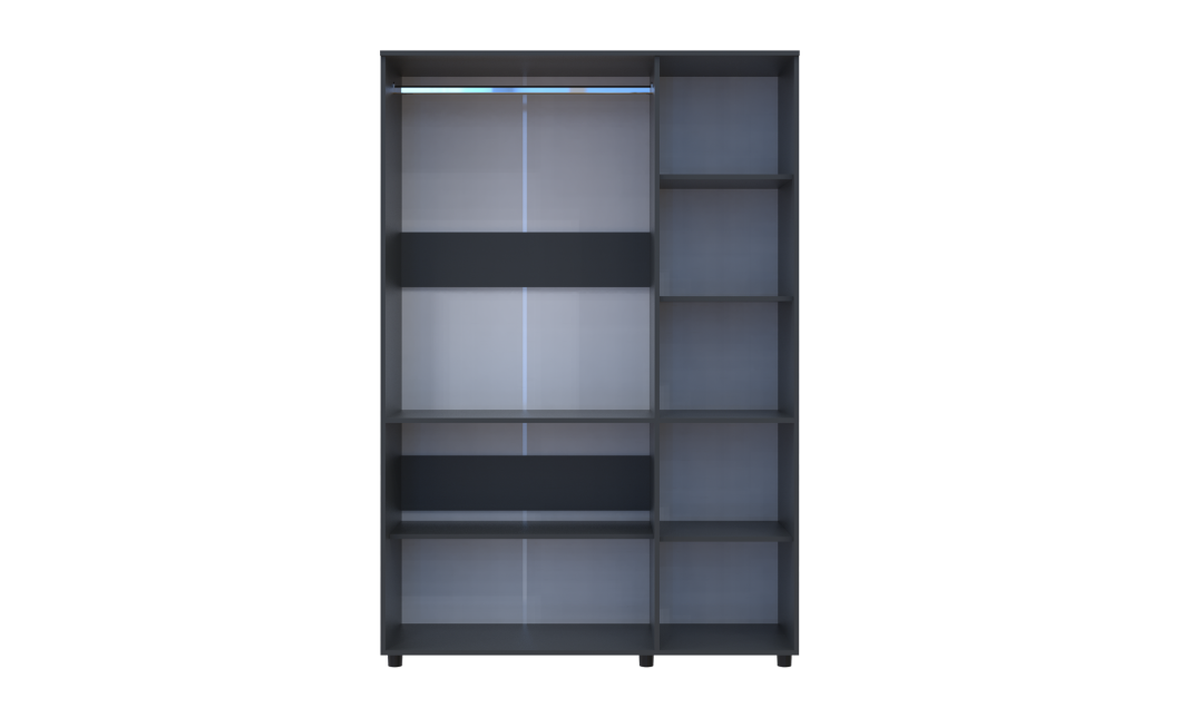 Kleiderschrank Doros Thorn Anthrazit 3 Türen Kleiderstange 135x51,6x200 (44900491)