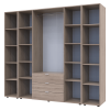 Kleiderschrank Doros Gelar Sonoma Eiche 4 Türen mit 2 offenen Regalböden 231,4x49,5x203,4 (42005050)