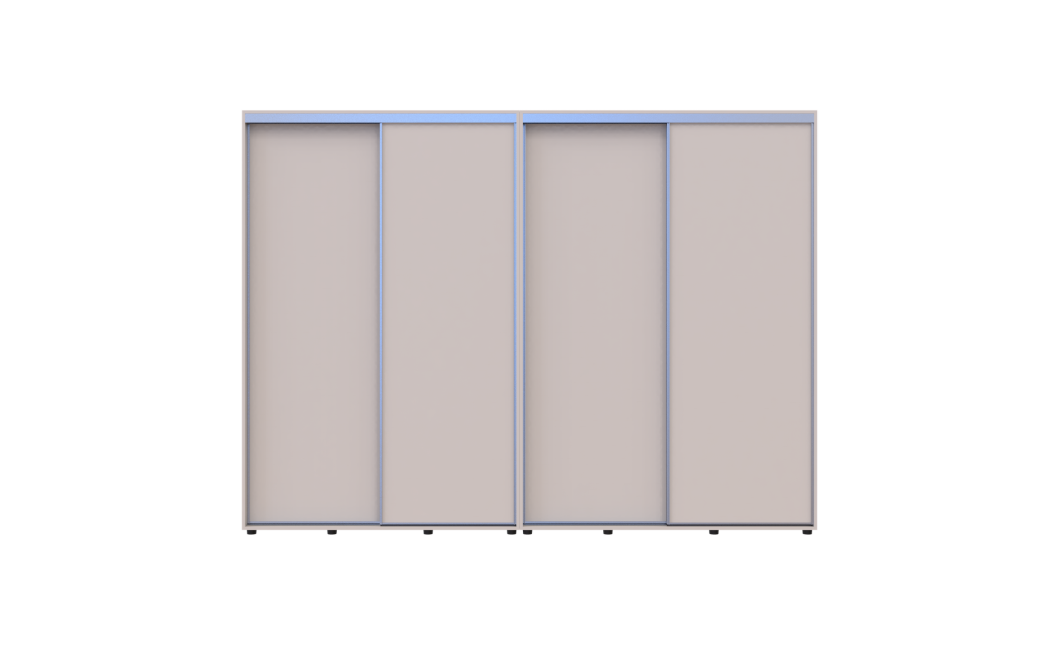 Kleiderschrank Doros Sigma Slim Schiebetüren Kaschmir 2+2 Türen 290x60x214.4 (42005605)