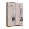 Kleiderschrank mit Spiegel und Aufsatz Doros Rondi Artisan Eiche/Kaschmir 2+2 Türen 164x52x236 (42005665)