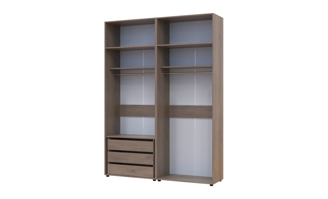 Kleiderschrank mit Schubladen und Aufsatz Doros Kasper Cremona Cannolo 2+2 Türen 180x48x245 (42005543)