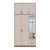 Kleiderschrank Doros Rondi mit Drehtüren mit Oberschrank und Spiegel Artisan Eiche / Kaschmir 3 Türen 121x52x260 (42005196)