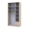 Kleiderschrank Doros Rondi mit Drehtüren mit Oberschrank und Spiegel Kaschmir 3 Türen 121x52x236 (80738475)