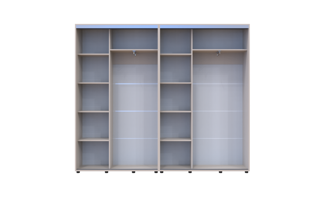 Kleiderschrank Doros Sigma Slim Schiebetüren Kaschmir 2+2 Türen 250x45x214.4 (42005596)