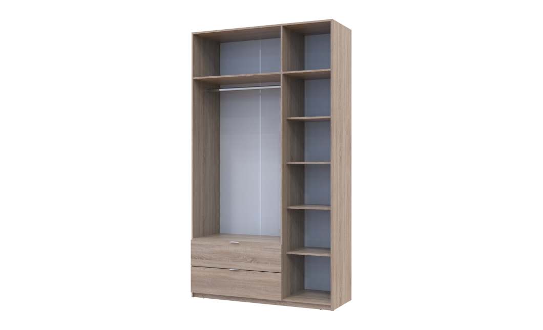 Kleiderschrank Doros Lukas mit Drehtüren Sonoma Eiche 3 Türen 135x50x240 (80737803)