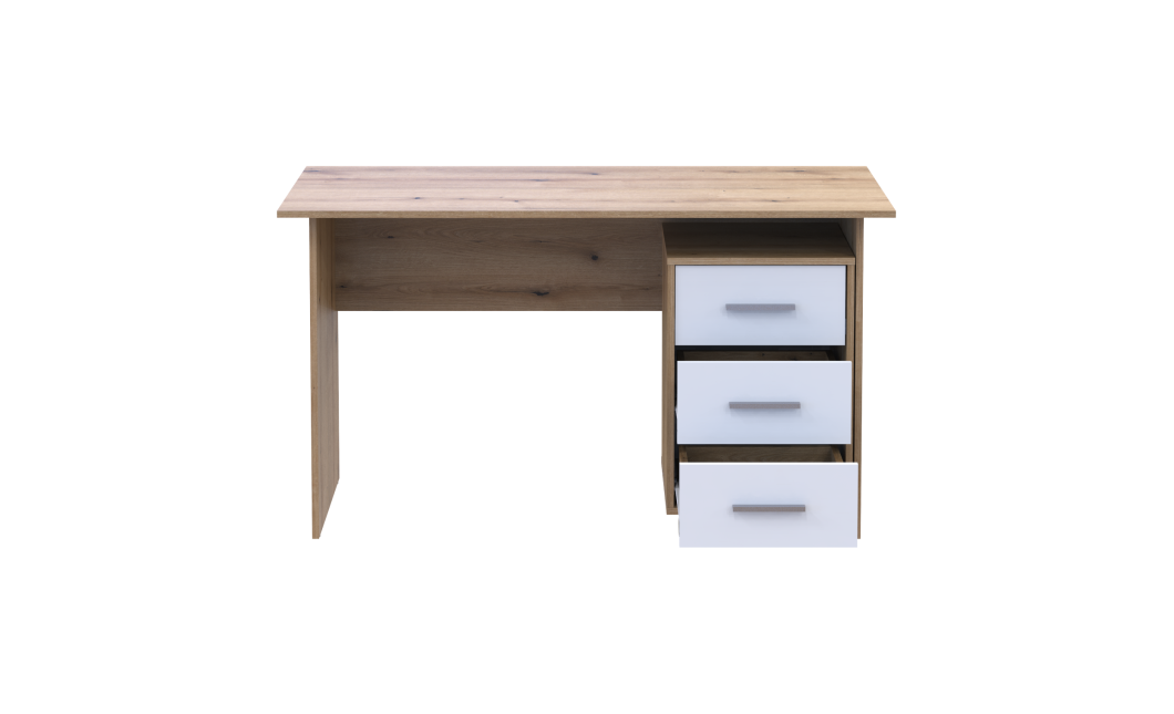 Computertisch Doros T3 Ewok Eiche Weiß 120x60x78 (41901064)
