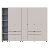 Kleiderschrank Doros Gelar Kaschmir 2+4 Türen mit offenem Regal 270,7x49,5x203,4 (80737651)
