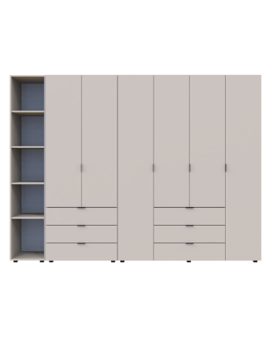 Kleiderschrank Doros Gelar Kaschmir 2+4 Türen mit offenem Regal 270,7x49,5x203,4 (80737651)