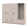 Drehtürenschrank Doros Rondi mit Kleiderstange Kaschmir 4 Türen 220x52x195 (42005393)