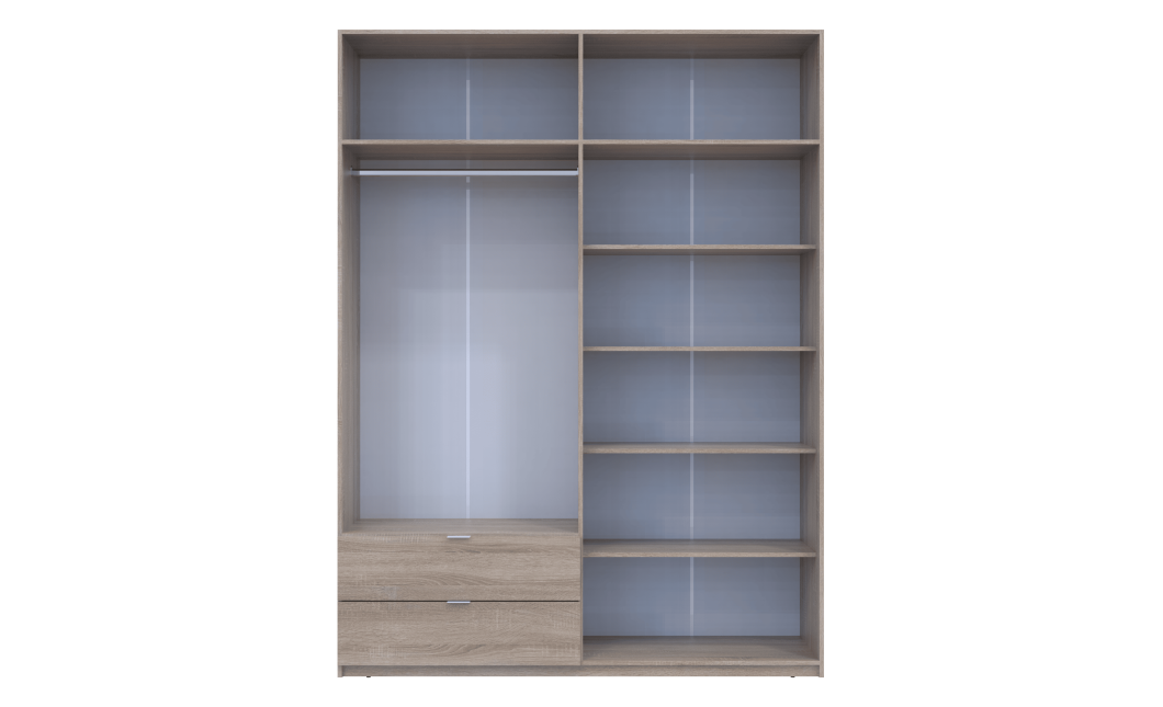 Kleiderschrank Doros Lukas mit Drehtüren Sonoma Eiche 180x50x250 (80737731)