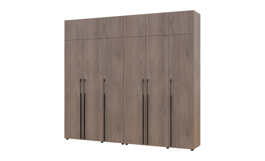 Kleiderschrank mit Schubladen und Aufsatz Doros Kasper Cremona Cannolo 3+3 Türen 270x48x245 (42005579)
