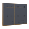 Kleiderschrank mit Aufsatz Doros Rondi Artisan Eiche/Graphit 3+4 Türen 281x52x236 (42005708)
