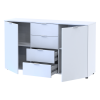 Kommode Doros Ron 5 Weiß 2 Türen 4 Schubladen 140x38x81 (44900223)