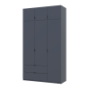 Kleiderschrank Doros Lukas mit Drehtüren Graphitgrau 3 Türen 135x50x240 (80737801)