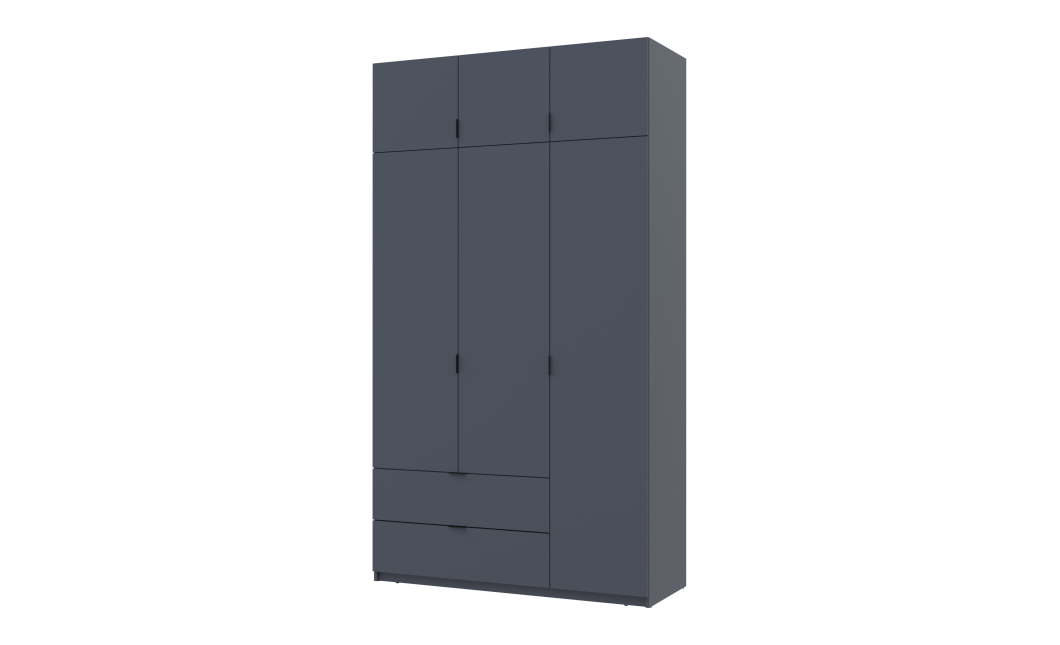 Kleiderschrank Doros Lukas mit Drehtüren Graphitgrau 3 Türen 135x50x240 (80737801)
