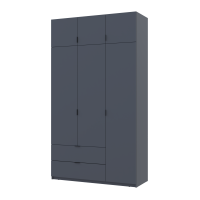 Kleiderschrank Doros Lukas mit Drehtüren Graphitgrau 3 Türen 135x50x240 (80737801)