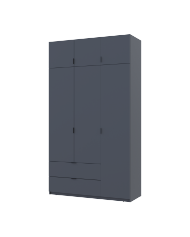 Kleiderschrank Doros Lukas mit Drehtüren Graphitgrau 3 Türen 135x50x240 (80737801)