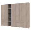 Kleiderschrank Doros Gelar Sonoma Eiche 2+4 Türen mit offenem Regal 270,7x49,5x203,4 (42005051)