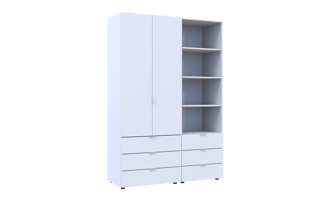 Kleiderschrank Doros Gelar Weiß 2 Türen Säulenschrank 137,5x49,5x203,4 (42005162)