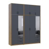 Kleiderschrank mit Spiegel und hohem Aufsatz Doros Rondi Artisan Eiche/Graphit 2+3 Türen 203x52x260 (42005715)