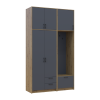 Drehtürenschrank Doros Rondi mit Kleiderstange und hohem Oberschrank Artisan Eiche/Graphitgrau 2 Türen 142x52x260 (42005277)