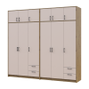 Kleiderschrank mit Aufsatz Doros Rondi Artisan Eiche/Kaschmir 3+3 Türen 242x52x236 (42005670)