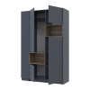 Kleiderschrank Doros Dale mit Drehtüren Anthrazit/Ewok Eiche 2 Türen 143,2x52x220 (42005337)