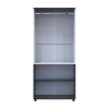 Kleiderschrank Doros Thorn Anthrazit/Weiß 2 Türen Kleiderstange 90x51,6x200 (44900467)