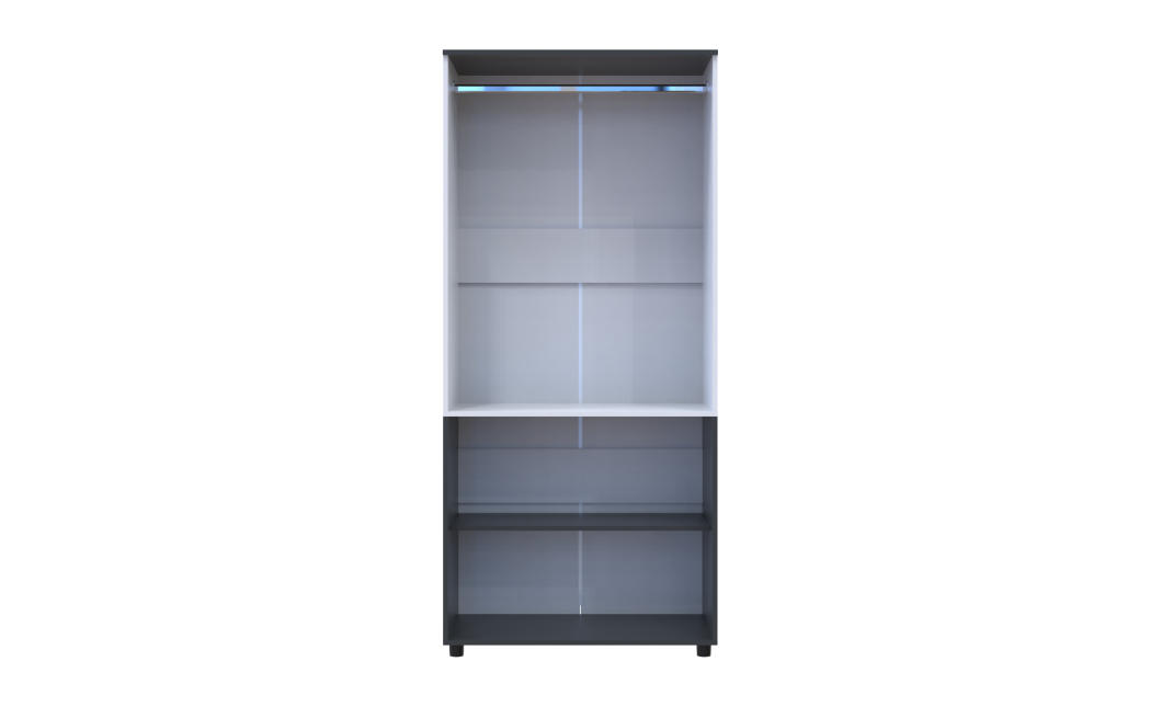 Kleiderschrank Doros Thorn Anthrazit/Weiß 2 Türen Kleiderstange 90x51,6x200 (44900467)