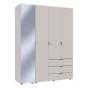 Kleiderschrank Doros Gelar Kaschmir 3 Türen mit Spiegel 155x49,5x203,4 (80737657)