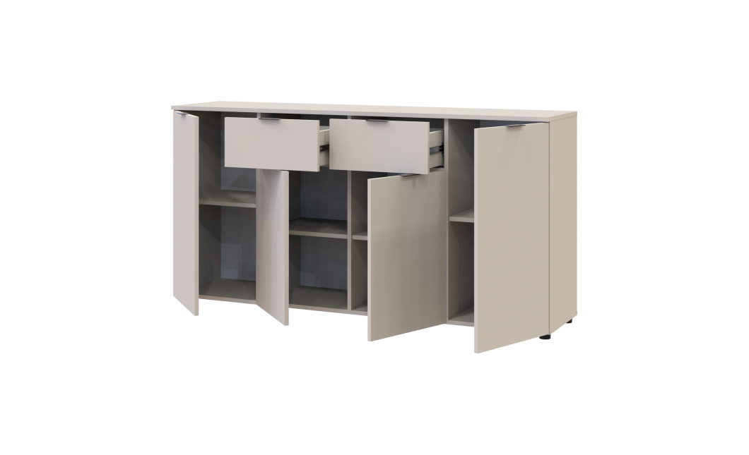 Kommode Doros Ron 7 Kaschmir 4 Türen 2 Schubladen 160x38x81 (41516049)