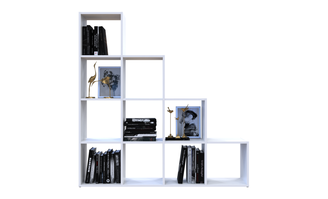 Regalsystem Doros Step 4x4 Weiß offen 136,2x28,8x140,7 (41516166)
