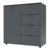 Kommode Doros Ron 1 Graphitgrau 1 Türen 4 Schubladen 80x38x81 (41516006)