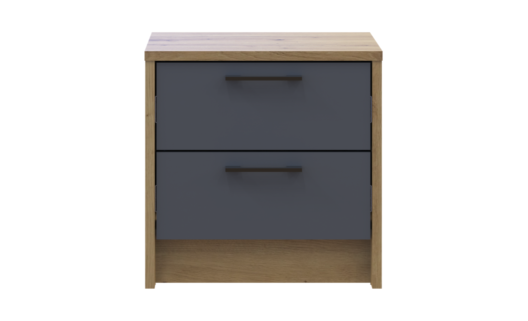 Nachttisch Doros Rondi Eiche Artisan/Anthrazit 2 Schubladen 40x35x40 (41516286)