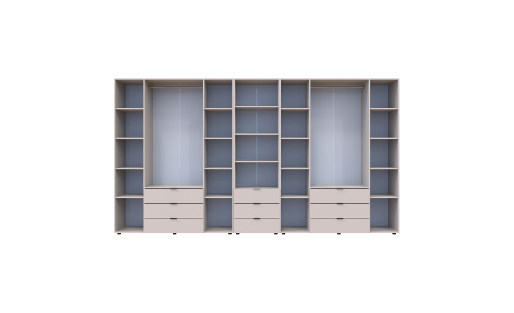 Kleiderschrank Doros Gelar Kaschmir 4+4 Türen Säulenschrank 370x49,5x203,4 (42005179)