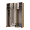 Kleiderschrank Doros Rondi mit Kleiderstange und hohem Oberschrank Artisan Eiche/Kaschmir 3 Türen 181x52x260 (42005288)