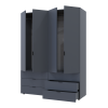 Kleiderschrank Doros Gelar Set mit Drehtüren Graphitgrau 2+2 Türen 155x49,5x203,4 (42002131)